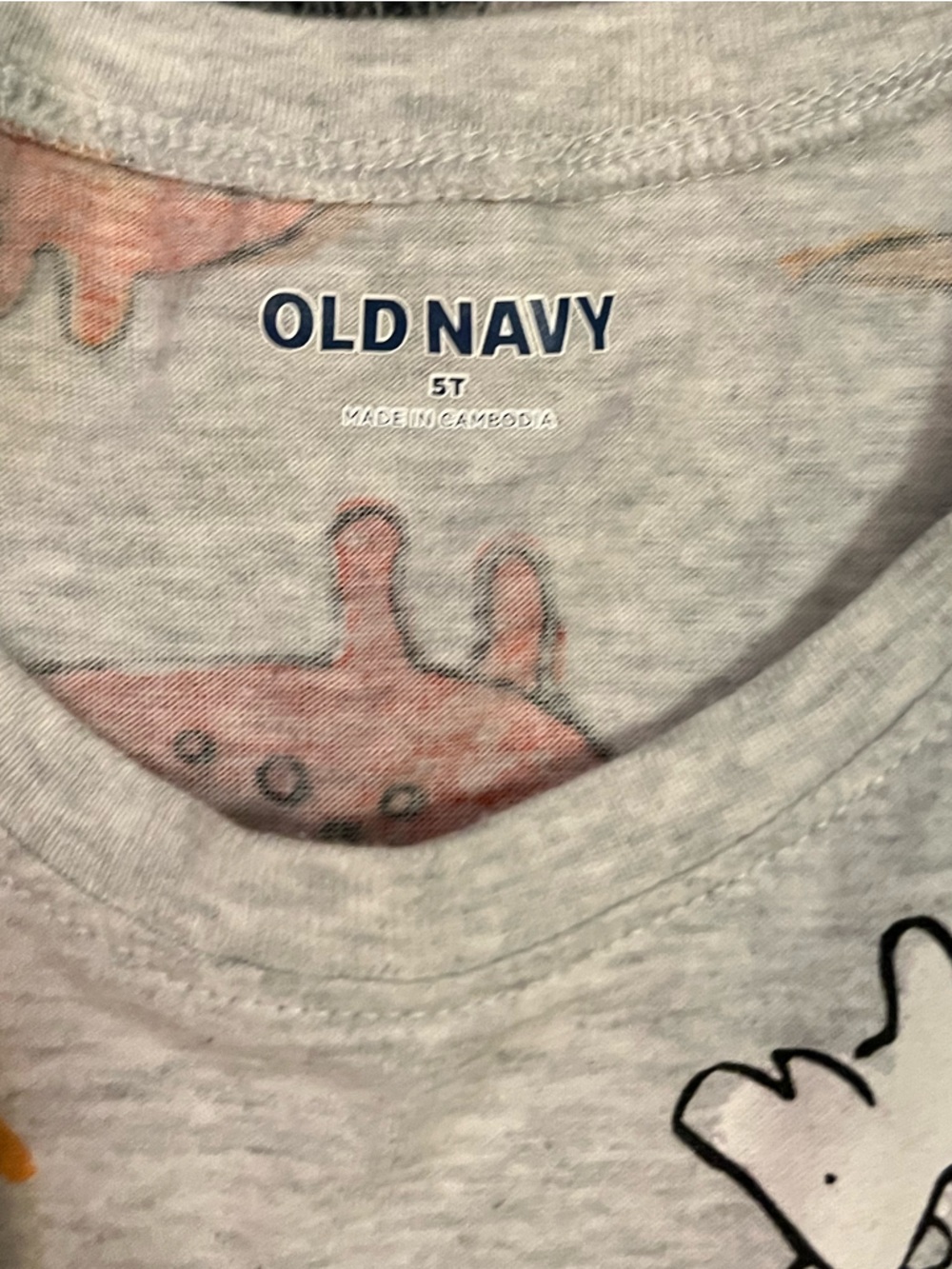 Gray Kids dress with Colorful Dinosaur Print - Picture 2 of 2